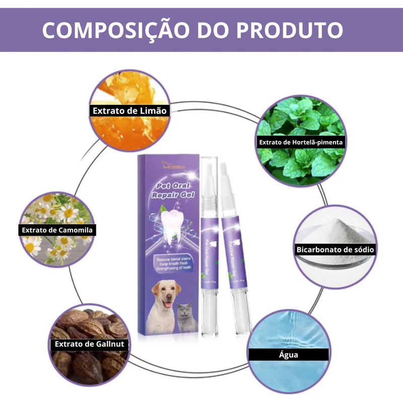 Gel Oral Repair - Gel Removedor de Manchas e Bactérias Dentárias Para Pet[COMPRE 1 - LEVE 2]